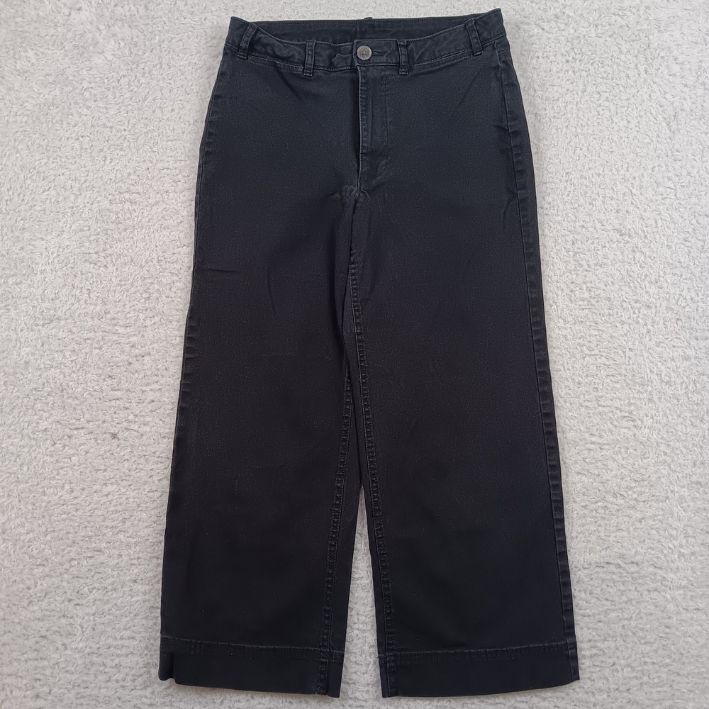 Old Navy Chino Pant High Rise Wide Leg Women 4 Petite Black Jack S/559813-00